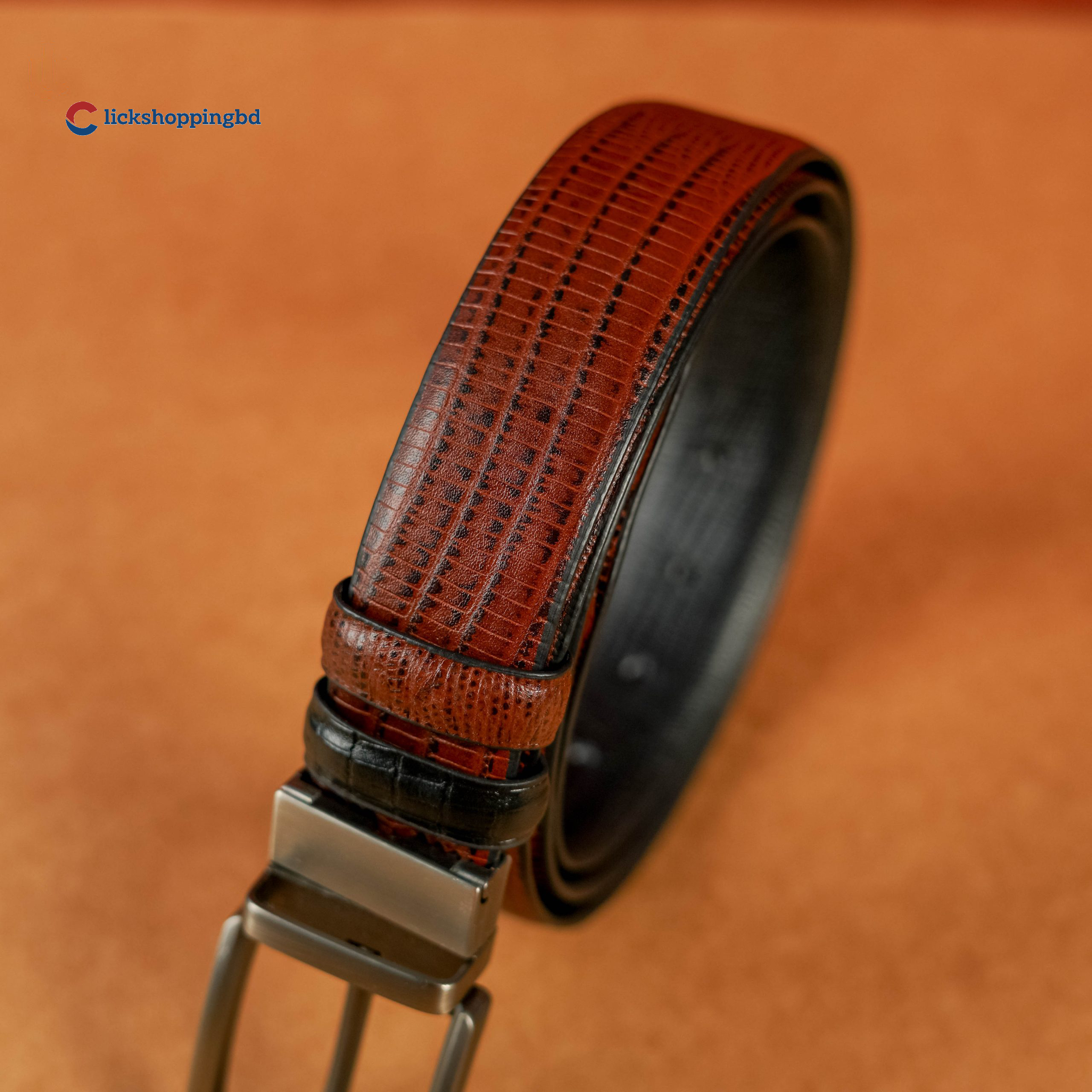 Pacific Lizard Pattern Belt – Dual Tone Moving Brockless.