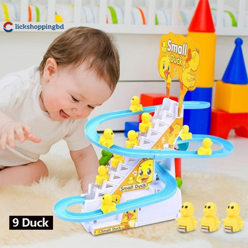 Children Roller Coaster Duck Climbing Stairs Toy.(9 Piece Electric Duck)