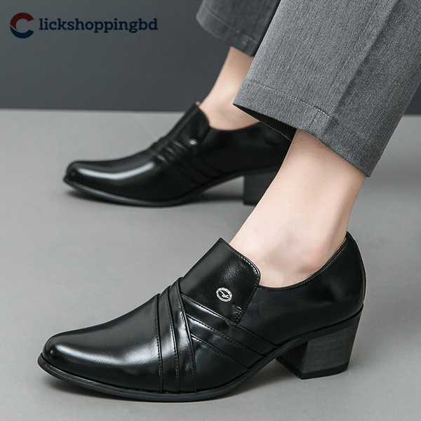 Men's Business Formal High-Heeled Leather Shoes, Export Quality